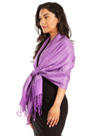 Sakkas Two Tone Vintage Jacquard Paisley Pashmina Shawl Wrap Scarf Stole