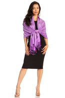 Sakkas Two Tone Vintage Jacquard Paisley Pashmina Shawl Wrap Scarf Stole