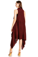Sakkas Ivana Women's Oversized Draped Open Front Sleeveless Cardigan in Tie Dye