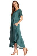 Sakkas Everyday Essentials Cap Sleeve Caftan Dress / Cover Up