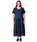 Sakkas Hailey Cap Sleeve Caftan Long Embroidered Stonewashed Dress