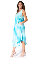 Sakkas Neja Women's Casual Maxi Summer Sleeveless Loose Fit Tie Dye Tank Dress