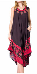 Sakkas Batik Flower Caftan Tank Dress / Cover Up