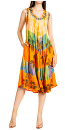 Sakkas Palm Tree Tie Dye Caftan Dress / Cover Up