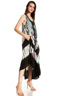 Sakkas Peacock Feather Caftan Dress / Cover Up