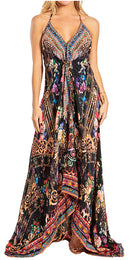 Sakkas Lizi 2025 Womens Maxi High-low Halter Handkerchief Long Dress Beach Party