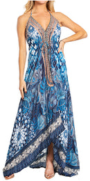 Sakkas Lizi 2025 Womens Maxi High-low Halter Handkerchief Long Dress Beach Party