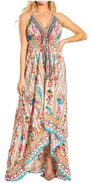 Sakkas Lizi 2025 Womens Maxi High-low Halter Handkerchief Long Dress Beach Party