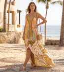 Sakkas Lizi Womens Maxi High-low Halter Handkerchief Long Dress Beach Party