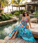 Sakkas Lizi Womens Maxi High-low Halter Handkerchief Long Dress Beach Party