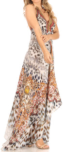 Sakkas Lizi Womens Maxi High-low Halter Handkerchief Long Dress Beach Party
