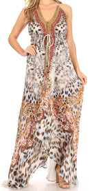 Sakkas Lizi Womens Maxi High-low Halter Handkerchief Long Dress Beach Party