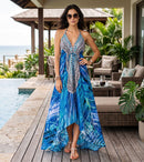 Sakkas Lizi Womens Maxi High-low Halter Handkerchief Long Dress Beach Party