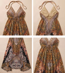 Sakkas Lizi Womens Maxi High-low Halter Handkerchief Long Dress Beach Party