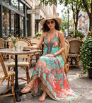 Sakkas Lizi Womens Maxi High-low Halter Handkerchief Long Dress Beach Party