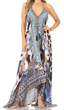 Sakkas Lizi Womens Maxi High-low Halter Handkerchief Long Dress Beach Party