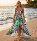 Sakkas Lizi Womens Maxi High-low Halter Handkerchief Long Dress Beach Party