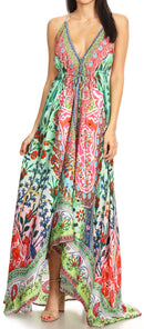 Sakkas Lizi Womens Maxi High-low Halter Handkerchief Long Dress Beach Party