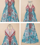 Sakkas Lizi Womens Maxi High-low Halter Handkerchief Long Dress Beach Party