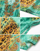 Sakkas Georgettina Flowy Rhinestone V Neck Long Caftan Dress / Cover Up