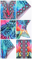 Sakkas Georgettina Flowy Rhinestone V Neck Long Caftan Dress / Cover Up