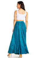 Sakkas Ahaana Women Renaissance Boho Rayon Maxi Embroidered Paneled Summer Skirt