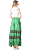 Sakkas Sandra Women's Casual Long Maxi Boho Gypsy Skirt Elastic Waist & Pockets
