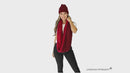 Sakkas Olliey Long Wide Classic Cable Knit Fur Lined Infinity Scarf And Hat Set
