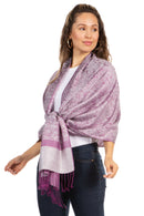 Sakkas 70" x 28" Paisley Self-Design Pashmina Shawl / Wrap / Stole