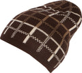 Sakkas Basile Soft and Warm Everyday Commuter Knit Hat Beanie Unisex#color_1762-Brown/plaid