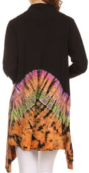 Sakkas Anjali Long Sleeve Draped Tie Dye Cardigan