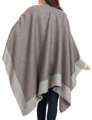Sakkas Nila Women's Reversible Open Front Large Poncho Shawl Wrap Scarf Cape Ruana
