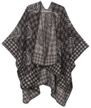 Sakkas Lupe Womens Reversible Poncho Wrap Cape Shawl Sweater Coat Cardigan Pattern
