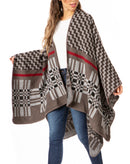 Sakkas Lupe Womens Reversible Poncho Wrap Cape Shawl Sweater Coat Cardigan Pattern