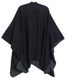 Sakkas Mari Women's Reversible Large Poncho Shawl Wrap Scarf Cape Ruana Blanket
