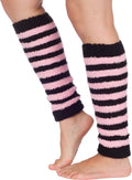 Sakkas Luxury Cashmere Feel Tagless Stretch Leg Warmers#color_Black/Pink