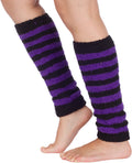 Sakkas Luxury Cashmere Feel Tagless Stretch Leg Warmers#color_Black/Purple