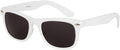 Sakkas Retro 1980's  Style Sunglasses with Super Dark Lens#color_White