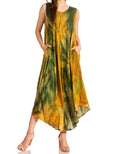 Sakkas Starlight Caftan Tank Dress / Cover Up#color_ForestGreen