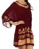 Sakkas Ketana Women's Embroidered Batik Gauzy Cotton Tunic Blouse