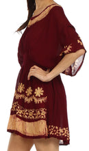 Sakkas Ketana Women's Embroidered Batik Gauzy Cotton Tunic Blouse