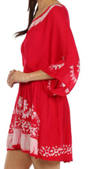 Sakkas Ketana Women's Embroidered Batik Gauzy Cotton Tunic Blouse