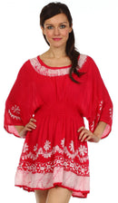 Sakkas Ketana Women's Embroidered Batik Gauzy Cotton Tunic Blouse
