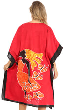 Sakkas Trina Women's Casual Loose Beach Poncho Caftan Dress Cover-up Many Print