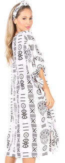 Sakkas Trina Women's Casual Loose Beach Poncho Caftan Dress Cover-up Many Print