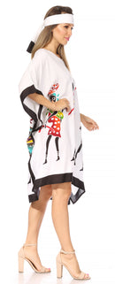 Sakkas Trina Women's Casual Loose Beach Poncho Caftan Dress Cover-up Many Print