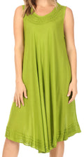 Sakkas Everyday Essentials Caftan Tank Dress / Cover Up#color_Lime