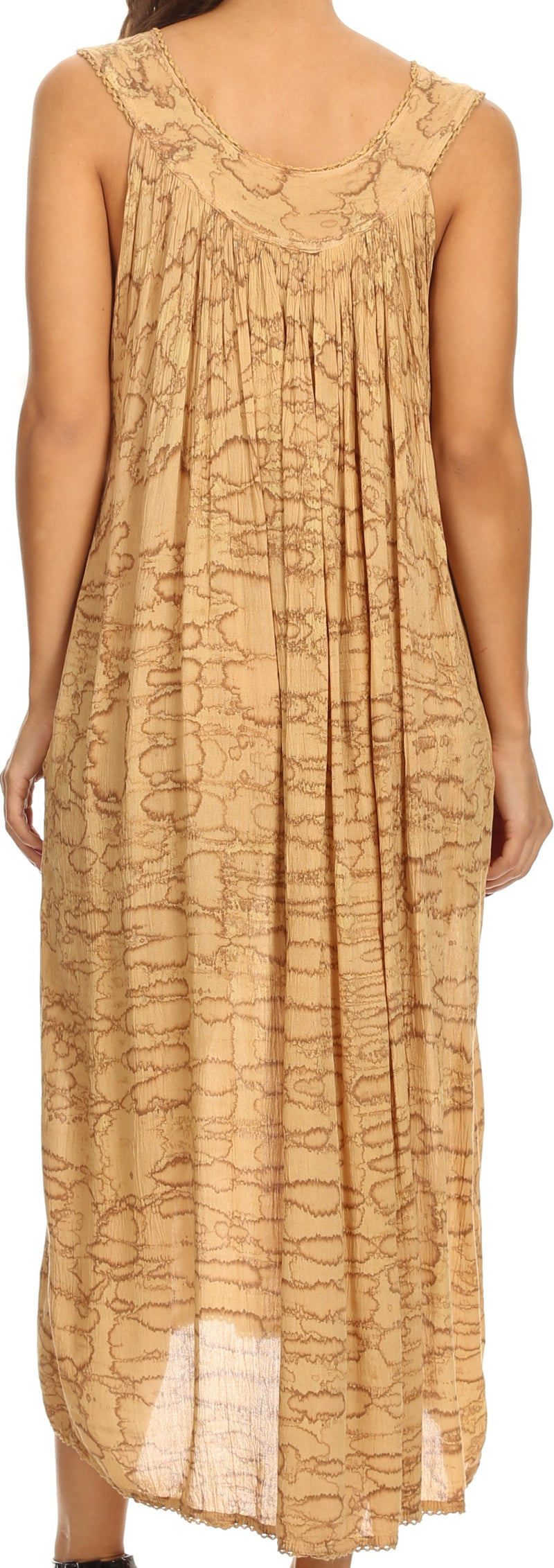 Sakkas Adele Sequin Embroidered Scoop Neck Sleeveless Dress / Cover Up