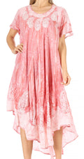 Sakkas  Bree Long Embroidered Cap Sleeve Marbled Dress#color_BabyPink