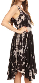 Sakkas Mathilde Marble Tie-dye Sleeveless Tank Dress Tiered and Corset